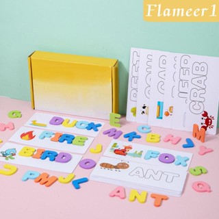 [flameer1] บล็อกไม้ปริศนา รูปตัวอักษร Montessori ของเล่นเสริมการเรียนรู้ สําหรับเด็กอายุ 3 4 5 ปี