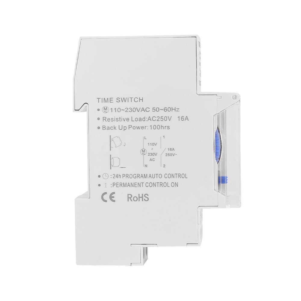 Taxnele AC 110V AC 220V 16A SUL180a Timer Switch 24 ชั่วโมงรีเลย์ 35 มม.ราง Din Mechanical Time Switch - รูปที่ 7
