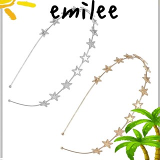 Emilee ที่คาดผม ดาว แฟชั่น สไตล์ฝรั่งเศส โลหะ ผ้าโพกศีรษะ เงางาม ที่คาดผม