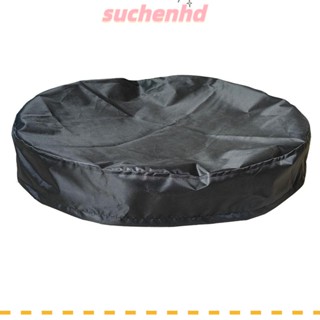 Suchenhd ฝาครอบถังน้ํา เส้นผ่าศูนย์กลาง 25.59 นิ้ว 55 แกลลอน ปรับได้ กันน้ํา สีดํา 2 แพ็ก