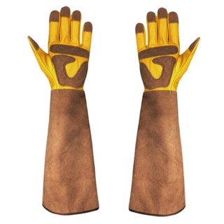 Soft Heavy Duty Women Men Shock Absorption Wear Resistance Cactus Mechanic Artificial Cowhide Thorn Proof Garden Gloves
