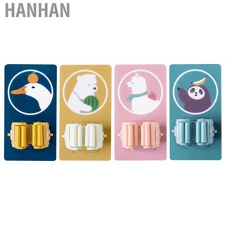 Hanhan Wall Mounted Mop  Strong Adsorption   Roller Design Broom Rack for Bathroom Kitchen Toilet