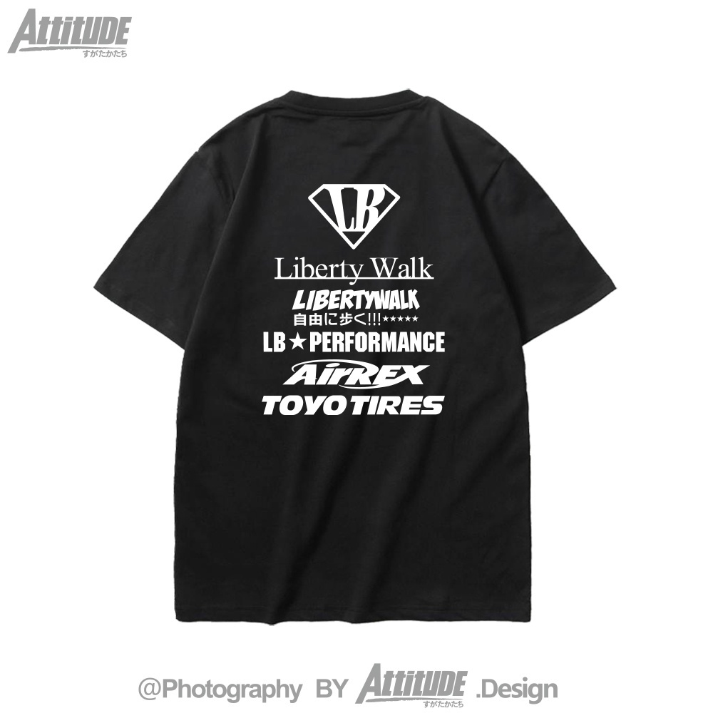 [S-5XL]Attitude ATTITUDE เสื้อยืดแขนสั้น ผ้าฝ้าย แนวญี่ปุ่น LB GTR35