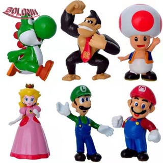 โมเดลฟิกเกอร์ PVC รูป Super Mario Bros Donkey Kong Favorite Super Mario Luigi Wario Super Mario ของเล่นสําหรับเด็ก