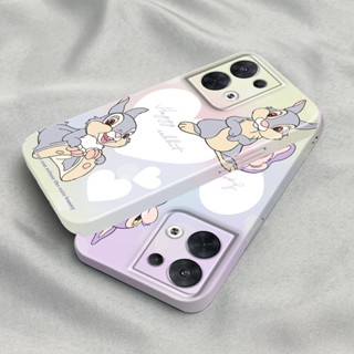 เคสโทรศัพท์มือถือ PC แข็ง ปิดด้านหลัง ลายกระต่ายน่ารัก แวววาว สําหรับ Oppo Reno 8 Pro 7 6 5 Find X5 X3 F9 A78 A5 A31 A8 A15 A35 Realme 2 Pro