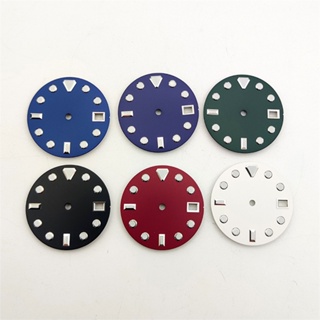 หน้าปัดนาฬิกา 28.5 มม. สีเขียวเรืองแสง ไม่มีโลโก้ อุปกรณ์เสร…