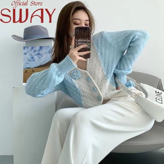 SWAY เสื้อแฟชั่นผู้หญิง เสื้อแขนยาว คลุม ไหมพรม ครอปเสื้อแขนยาว WMY2390O0Y 37Z230912