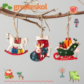 Greateskol จี้เรซิ่น รูปซานตาคลอส แฮนด์เมด สําหรับตกแต่งบ้าน ต้นคริสต์มาส 2 ชิ้น