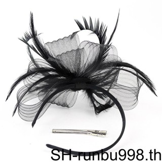 1/2/3/5 ขนนก Fascinators ผู้หญิง แต่งงาน เจ้าสาว คําราม หูฟัง 20s สีดํา