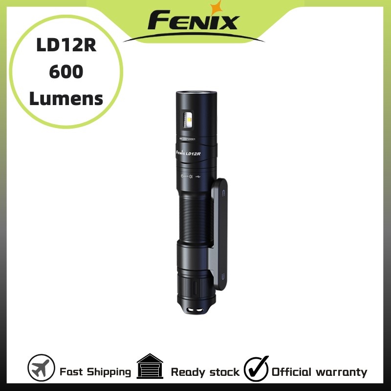 Fenix LD12R ไฟฉาย EDC 600 ลูเมนส์ แบบชาร์จไฟได้ แบตเตอรี่ 800mAh