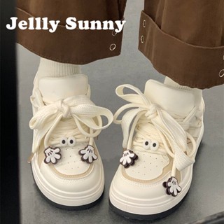  Jellly Sunny  รองเท้าผ้าใบผู้หญิง พื้นหนา ใส่สบาย สไตล์เกาหลี รองเท้าแฟชั่นผู้หญิง มีความนุ่มนวล 2023 ใหม่ FYD2390VUS 37Z230913