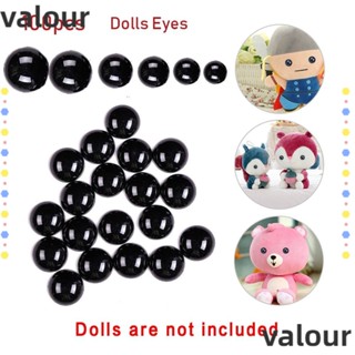 Valour ดวงตาตุ๊กตาหมีพลาสติก สีดํา 100 ชิ้น DIY