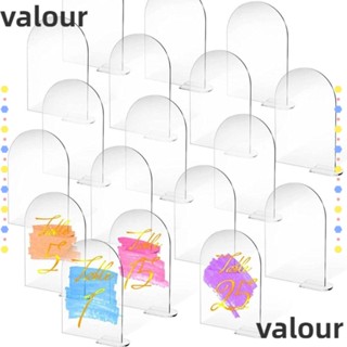 Valour ป้ายสัญลักษณ์อะคริลิค ทรงโค้ง สําหรับตกแต่งโต๊ะ ปาร์ตี้ 5 ชิ้น