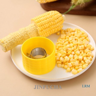 Jinfucha เครื่องปอกข้าวโพด ทรงกลม ขนาดเล็ก แบบพกพา สเตนเลส สีเหลือง สําหรับบ้าน ห้องครัว