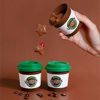 Derol ลิปสติกแคปซูล เนื้อแมตต์ สีกาแฟ รูปดาว แคนดี้ ขนาดเล็ก