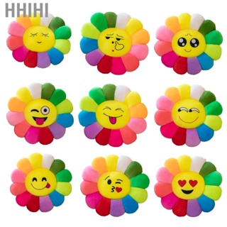 Hhihi Colorful Sunflower Cushion Cartoon Expression Flower Pillow Cloth for Office Sofa