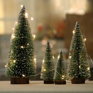 9 Christmas Green Cedar LED Lights Pine Needle Tree Christmas Decoration Tabletop Decoration Gift Mini Christmas Tree Decoration Combo