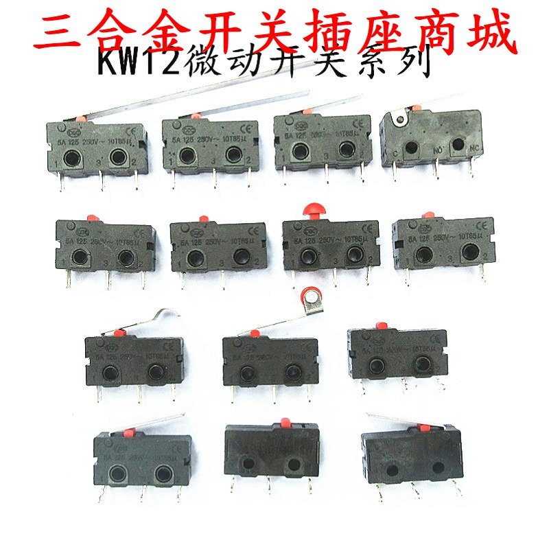 [ราคาถูก จํานวนมาก] สวิตช์ปุ่มกด KW12 KW11-3Z-2 ไมโครสวิตช์ ด้ามจับตรง 5A 125V250V