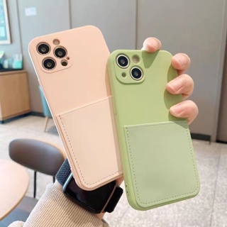 เคสโทรศัพท์มือถือ ซิลิโคน กันกระแทก พร้อมช่องใส่บัตร สีมาการอง สําหรับ iPhone 15 Pro Max 15 Plus 15 Pro 15 14 Pro Max 14 Pro 14 Plus 14 13 Pro Max 13 Mini