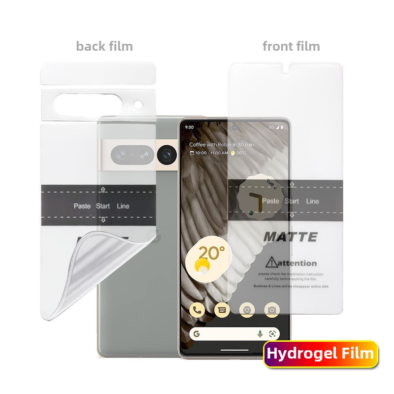 ฟิล์มกันรอยหน้าจอ ด้านหน้า / ด้านหลัง สําหรับ Google Pixel 7 7A 6A 6 Pro 5 5A 4 4A HD ใส หรือ เนื้อด้าน ไฮโดรเจล นิ่ม ใส TPU ฟิล์ม