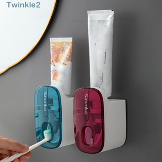 Twinkle เครื่องบีบยาสีฟัน แบบพลาสติกอัตโนมัติ ไม่ต้องเจาะผนัง อุปกรณ์เสริม สําหรับห้องน้ํา