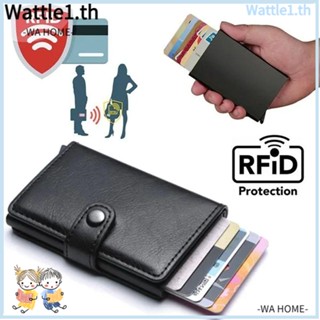 Wttle RFID กระเป๋าสตางค์ ใส่บัตร ป๊อปอัพ อัตโนมัติ RFID Blocking