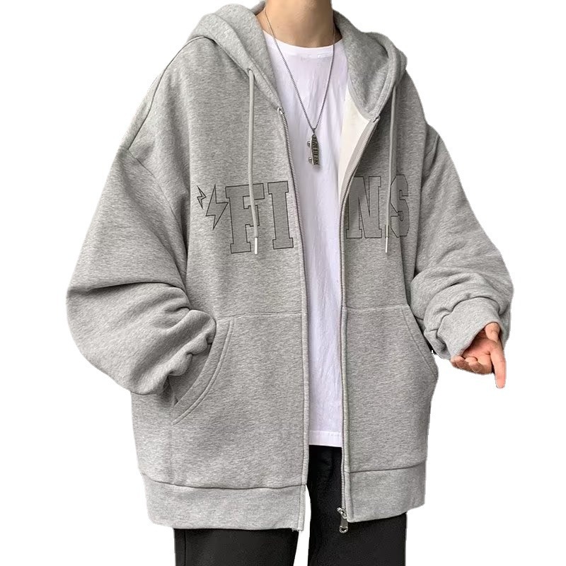 DEER เสื้อคลุมกันหนาวเเขนยาวผู้ชายแบบรูดซิปมีฮู้ด รุ่น M8522