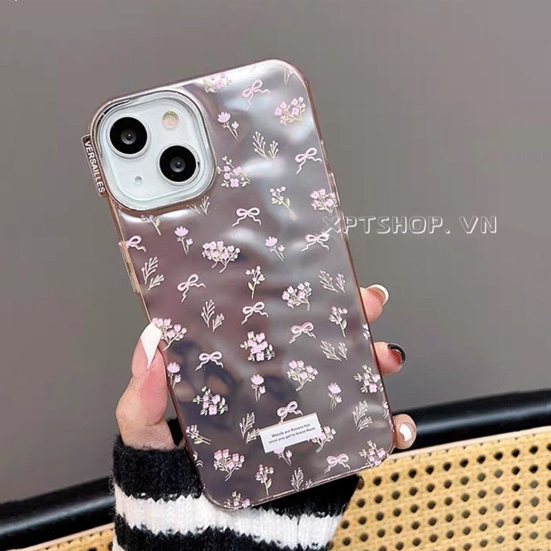 เคสโทรศัพท์มือถือแบบนิ่ม กันกระแทก กันรอยกล้อง ลายดอกไม้ สีชมพู สําหรับ iPhone 15 Pro Max 14 13 12 11 Pro Max