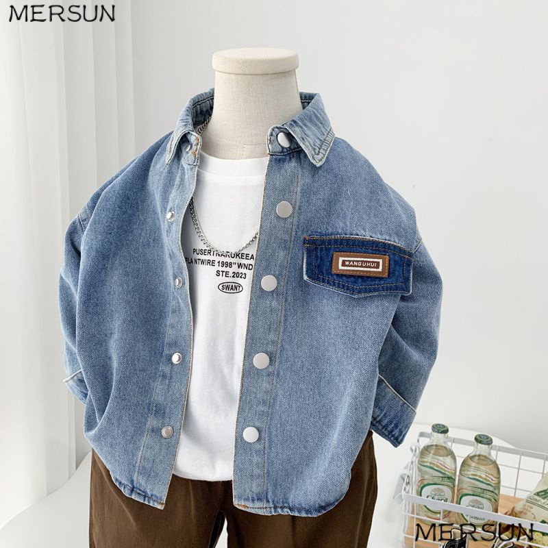 เสื้อแจ็กเก็ตยีนแขนยาวลําลอง ทรงหลวม เข้ากับทุกการแต่งกาย แฟชั่นฤดูใบไม้ผลิ และฤดูใบไม้ร่วง สไตล์เกา