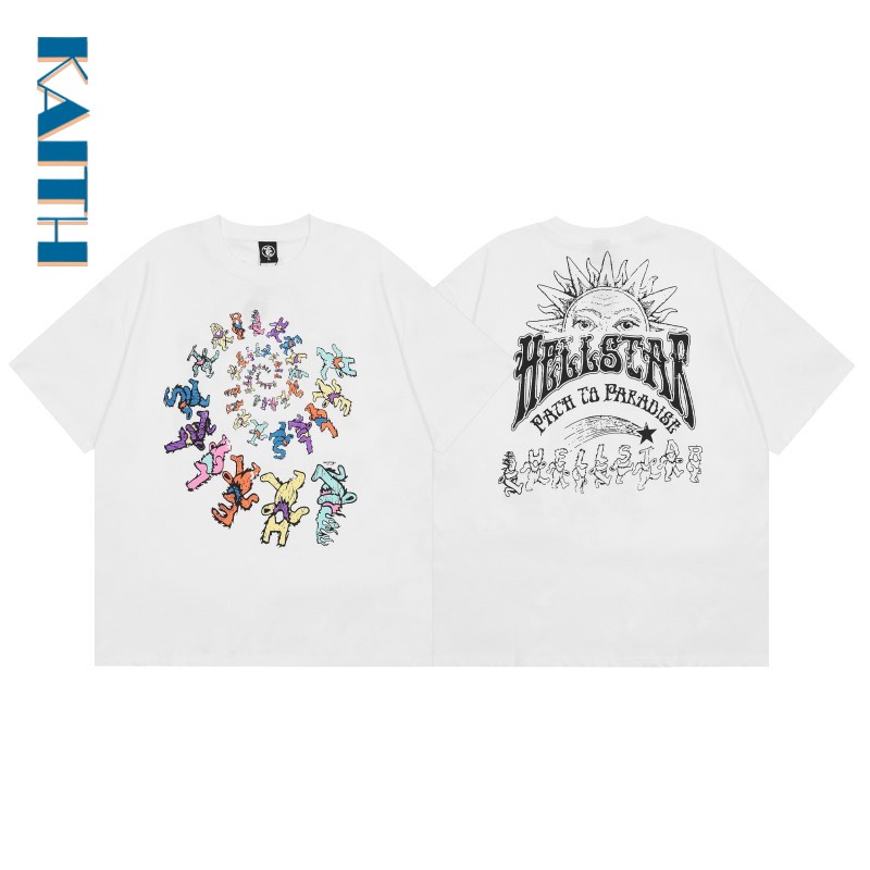 #T30 พร้อมส่ง เสื้อยืดแขนสั้น คอกลม พิมพ์ลายการ์ตูนตัวอักษร Vortex สีพื้น ขนาดใหญ่ สไตล์เกาหลี วินเทจ สําหรับผู้ชาย และผู้หญิง