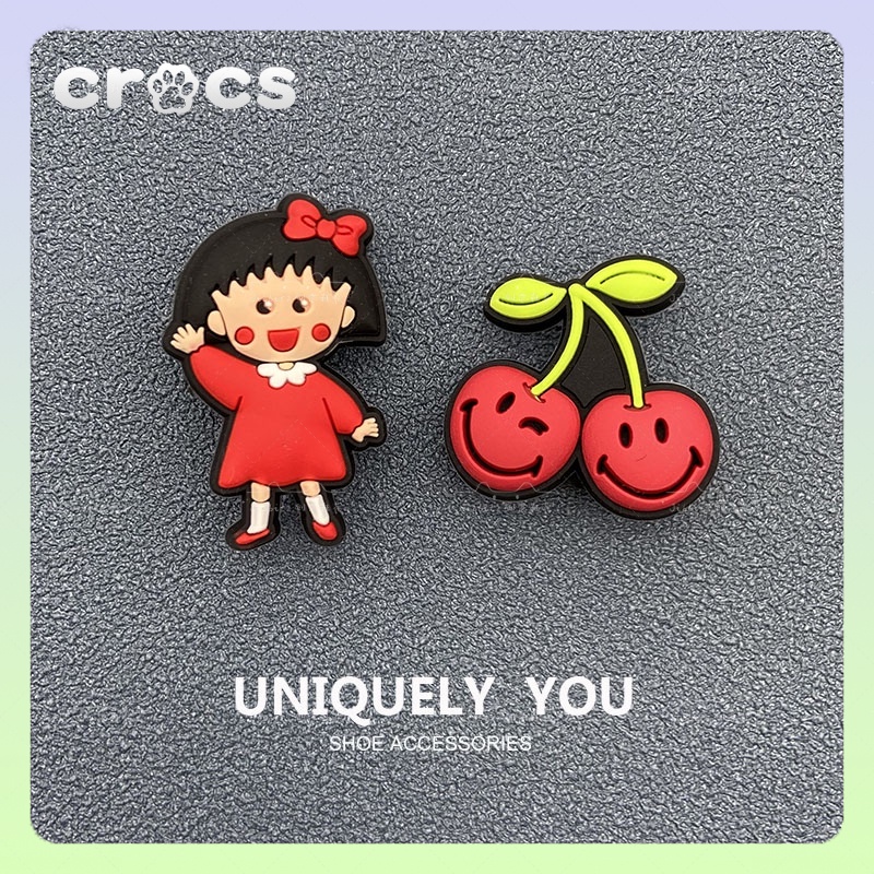 jibbitz crocs หัวเข็มขัด รูปการ์ตูนเชอร์รี่ ตัวติดรองเท้า crocs มารุโกะน่ารัก อุปกรณ์เสริม สําหรับตกแต่งรองเท้า jibbitz crocs เกาหลี