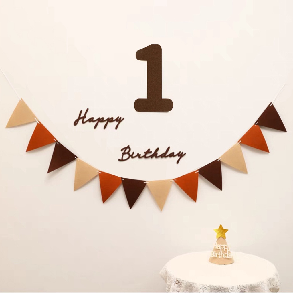 สติกเกอร์แบนเนอร์ ผ้าสักหลาด ลาย Happy Birthday ตัวเลข สําหรับตกแต่งปาร์ตี้วันเกิดเด็ก ห้องนั่งเล่น ราคา ถูกที่สุด ดีลบีเคเค แกลเลอรีภาพที่ 6