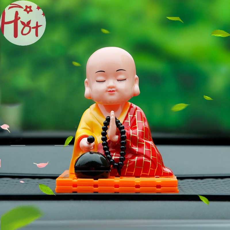 Ge เครื่องประดับรถยนต์ จี้กระจกมองหลัง รูปอะนิเมะ Little Monk Good Fortune พลังงานแสงอาทิตย์ ของขวัญวันเกิด