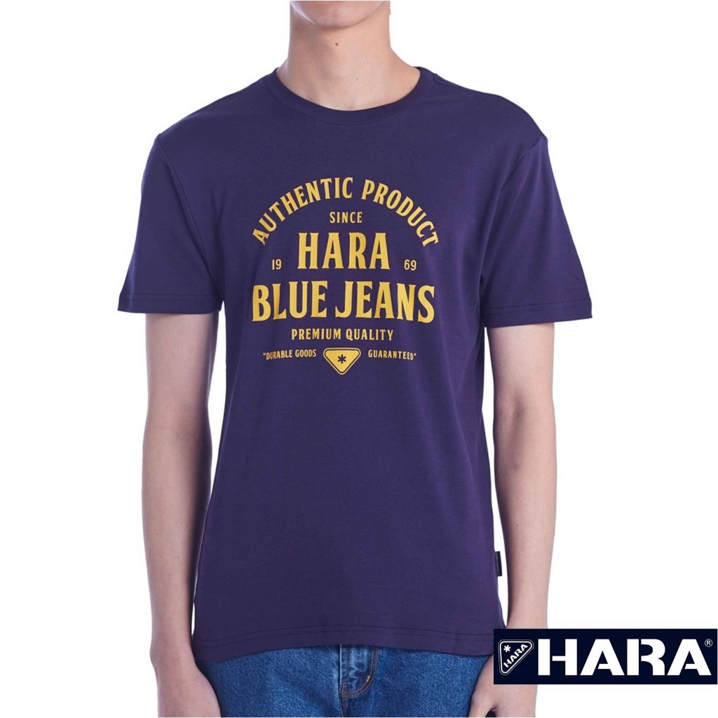 [ ลดล้างสต๊อก! ] Hara ฮาร่า ของแท้ เสื้อยืดผู้ชาย แขนสั้น สีดำ สกรีนลาย Cotton 100% คุณภาพดี สวมใส่สบาย รุ่นHMTS-0198-01