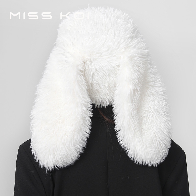 Misskoi [พร้อมส่ง] หมวกหูกระต่ายน่ารัก ผ้ากํามะหยี่ขนนิ่ม สีแดงกุหลาบ แฟชั่นฤดูใบไม้ร่วง และฤดูหนาว
