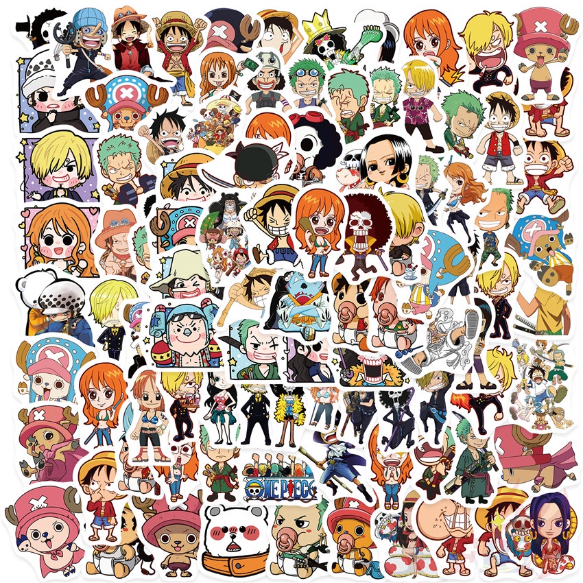 100 ชิ้น / ชุด สติกเกอร์ ลาย One Piece Drums Of Liberation Series 01 Q Funny Emoji สําหรับติดตกแต่ง สติกเกอร์ Doodle แฟชั่น กันน้ํา DIY