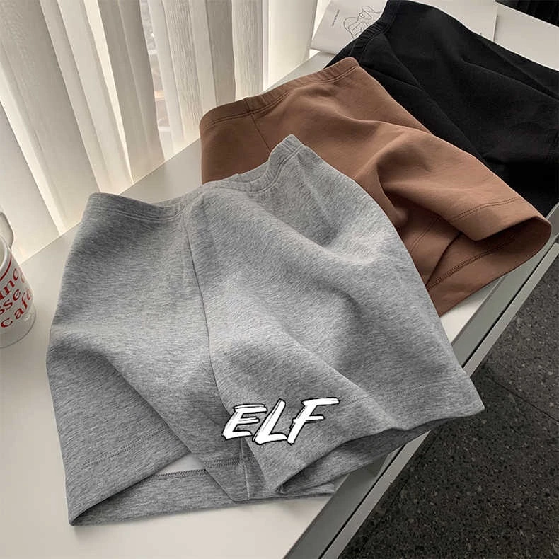 ELF กางเกงขาสั้น เอวสูง ผ้ายืด สําหรับออกกําลังกาย ฟิตเนส
