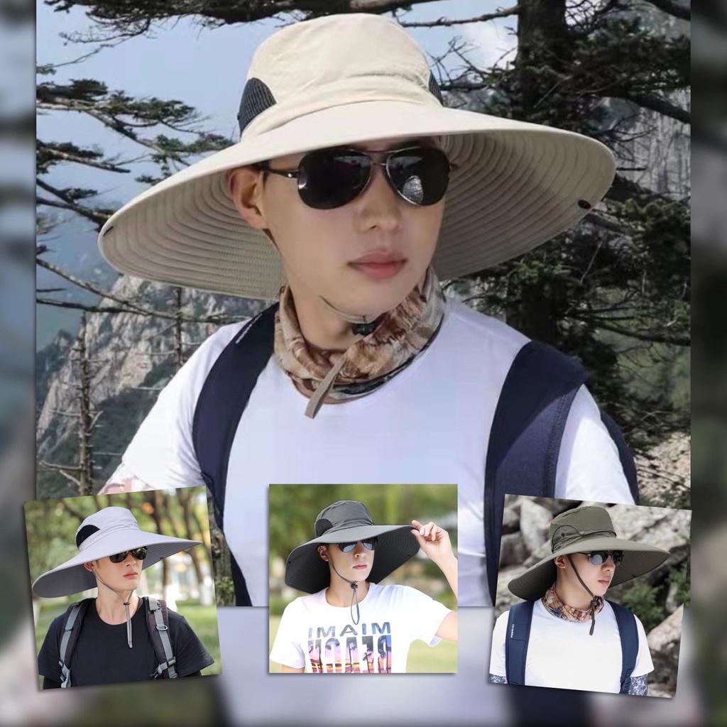 🆕 หมวก กันแดด พิเศษ ปีกกว้าง ขนาดใหญ่ หมวกตกปลา โม่งคลุมหัว แบบมีหมวกบังแสง กันแดด UV กันฝุ่น กันร้อน 🆕