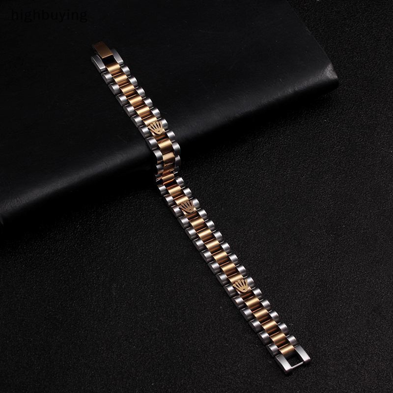 [highbuying] แฟชั่น สวยหรู มงกุฎ สร้อยข้อมือ สเตนเลส นาฬิกา โซ่ กําไลข้อมือ สําหรับผู้ชาย ผู้หญิง คู่รัก เครื่องประดับ ของขวัญ ใหม่ พร้อมส่ง