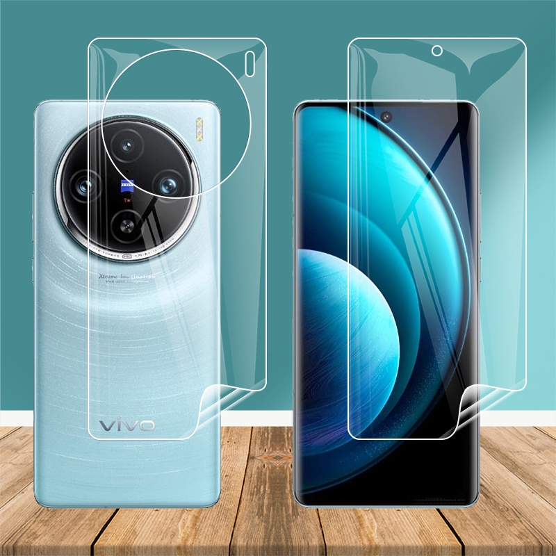 ฟิล์มไฮโดรเจล TPU นิ่ม แบบใส บางพิเศษ ป้องกันหน้าจอ ด้านหลัง เต็มจอ สําหรับ vivo X100 Pro X100Pro vivox100pro 5G