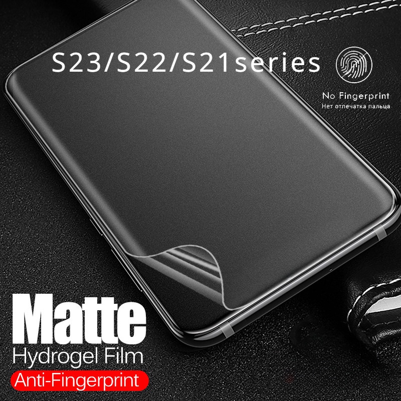 SAMSUNG 1PCSHD/Matte Screen ProtectorสําหรับSamsung S24 S23 S22 S21 S20 Ultra Plus 5G Soft Anti-Fingerprint Hydrogelฟิล์มสําหรับGalaxy S22 S23 + S21Plus S24Ultra Clear Soft Screen Protection