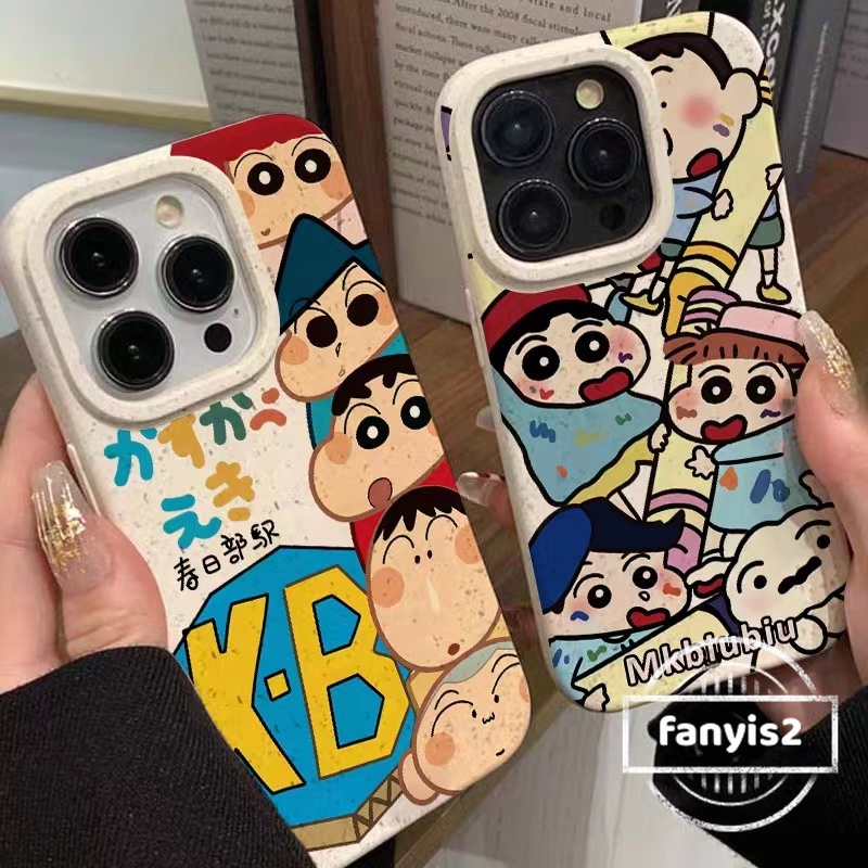 เคสซิลิโคนนิ่ม ลายการ์ตูนชินจัง กันกระแทก สําหรับ iPhone 15 11 12 13 14 Pro Max X Xr Xs 8 7 Plus SE 2020