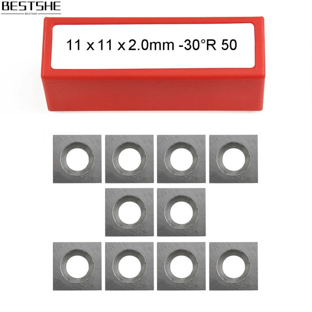 BESTSHE-Precision Carbide Insert Blades R50 Square Cutter Replacements Set (11x11x2 0mm)