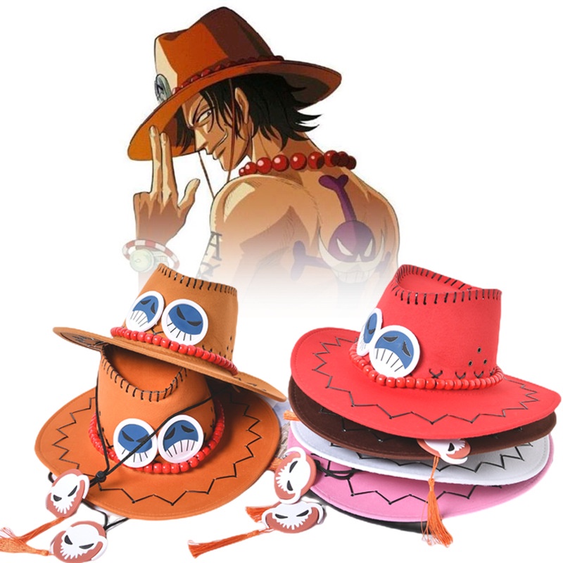 หมวกคอสเพลย์ One Piece Ace คาวบอย โจรสลัด ของขวัญวันเกิด สําหรับเด็ก และผู้ใหญ่