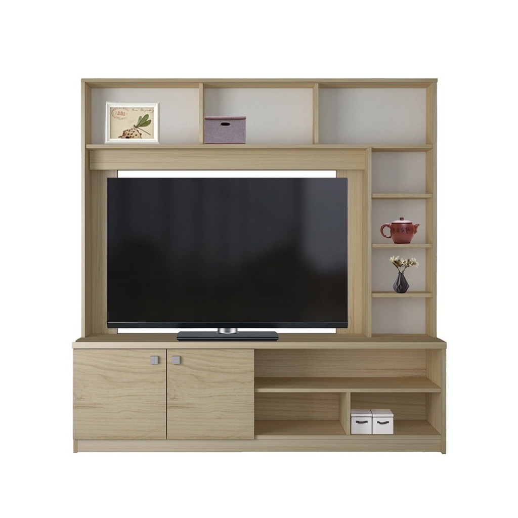 GlobalHouse DELICATO ชุดโฮมเทียร์เตอร์ รุ่น Rena ขนาด200X45X200ซม.สีไลท์โอ๊ค สินค้าของแท้คุณภาพดี