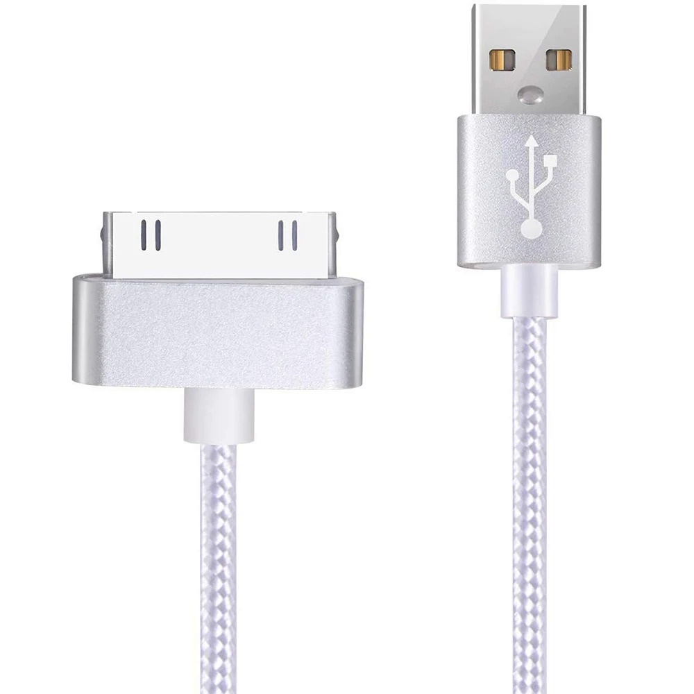 สาย USB สําหรับ iPhone 30 Pin Nylon Braid Fast Charger Data Cable สําหรับ Apple iPhone 4 4s 3G 3GS 2G iPad 1/2/3 iPod Touch iPod Nano