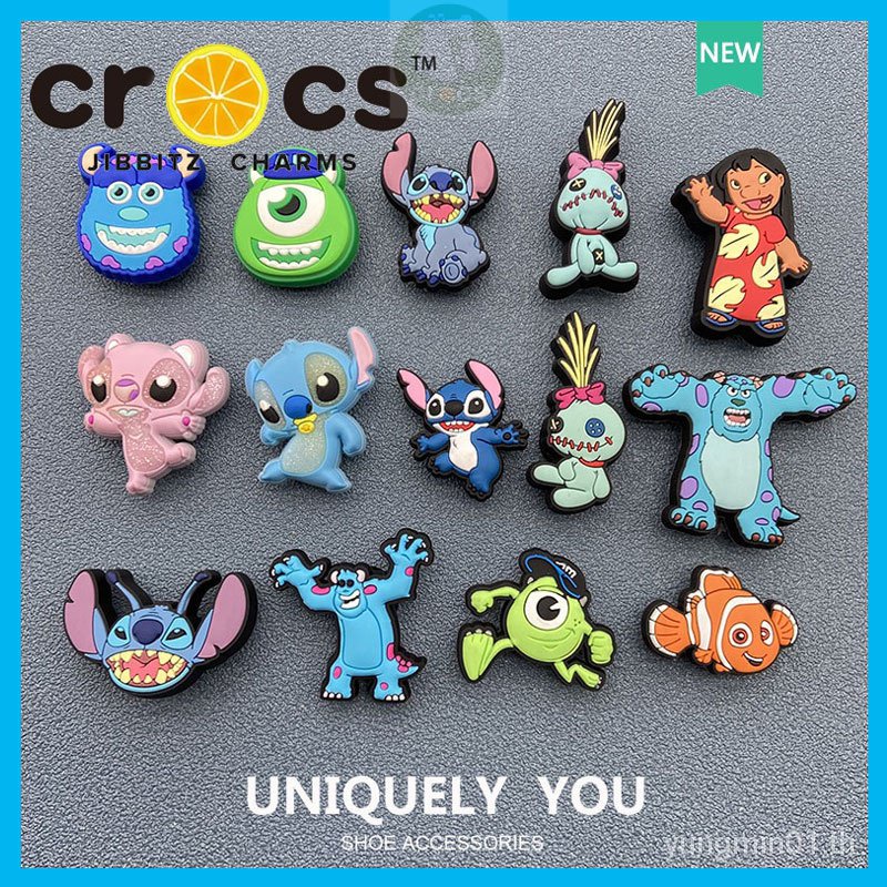 Jibbitz crocs charms หัวเข็มขัด ลายการ์ตูน Stitch อุปกรณ์เสริม สําหรับรองเท้า