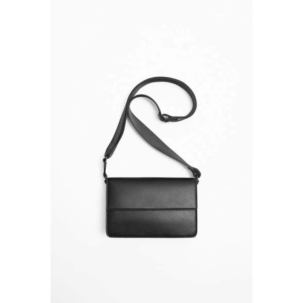 Z Home Mens Bag Black Flip Messenger Bag กระเป๋าสะพายไหล่กันน้ํา Messenger กระเป๋าแฟชั่นขนาดเล็ก