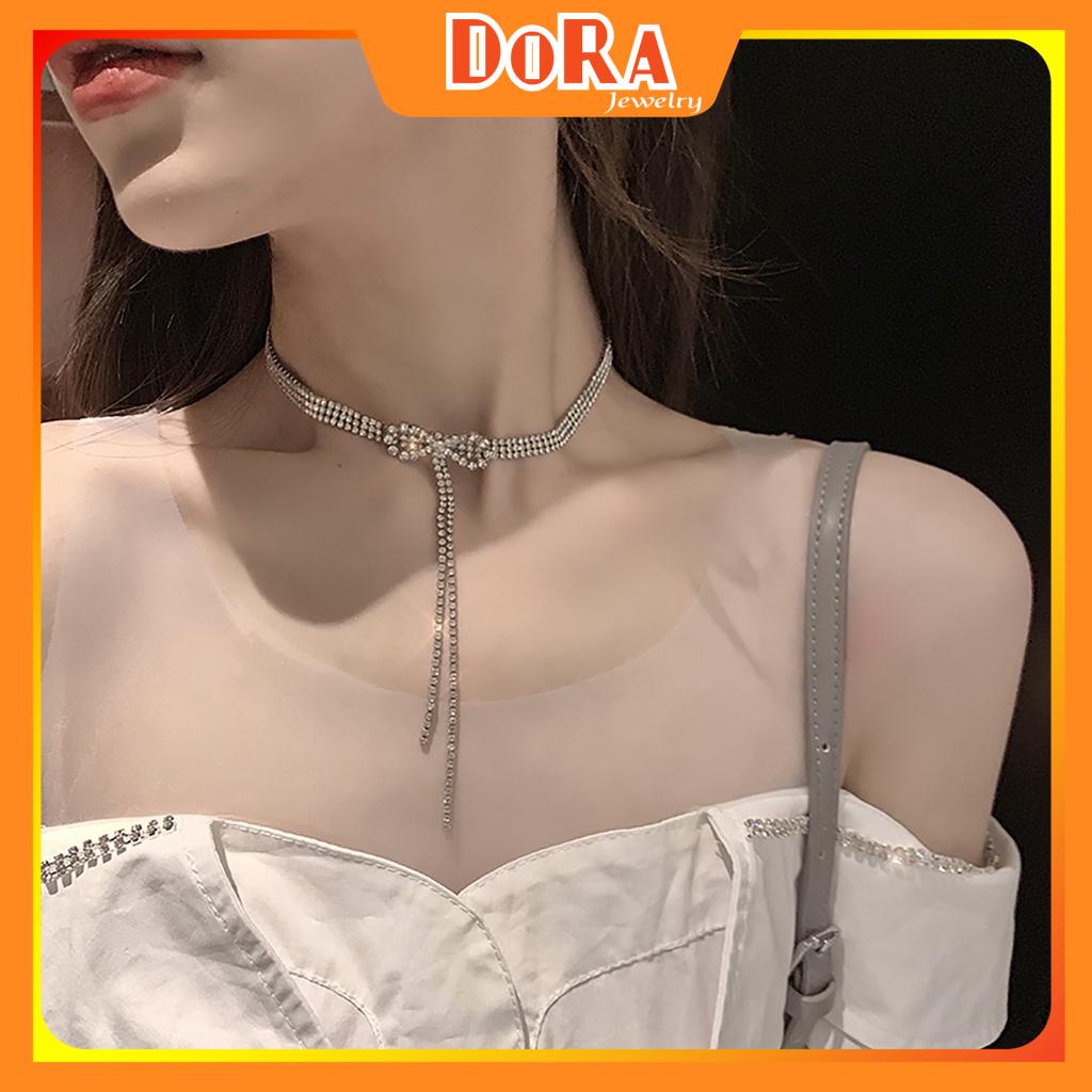 สร้อยคอผู้หญิงสําหรับไปโรงเรียนและเดิน PEG86 BSTDCCK [DoRa Jewelry] - ข้าม ข้าม ข้าม ขอบ กลมใหญ่ เชอ