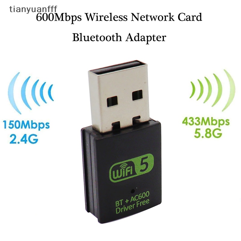 Tianyuanfff อะแดปเตอร์รับสัญญาณ WiFi ไร้สาย 600Mbps USB Dual Band 2.4 5.8Ghz RTL8821CU สําหรับ PC แล็ปท็อป เดสก์ท็อป